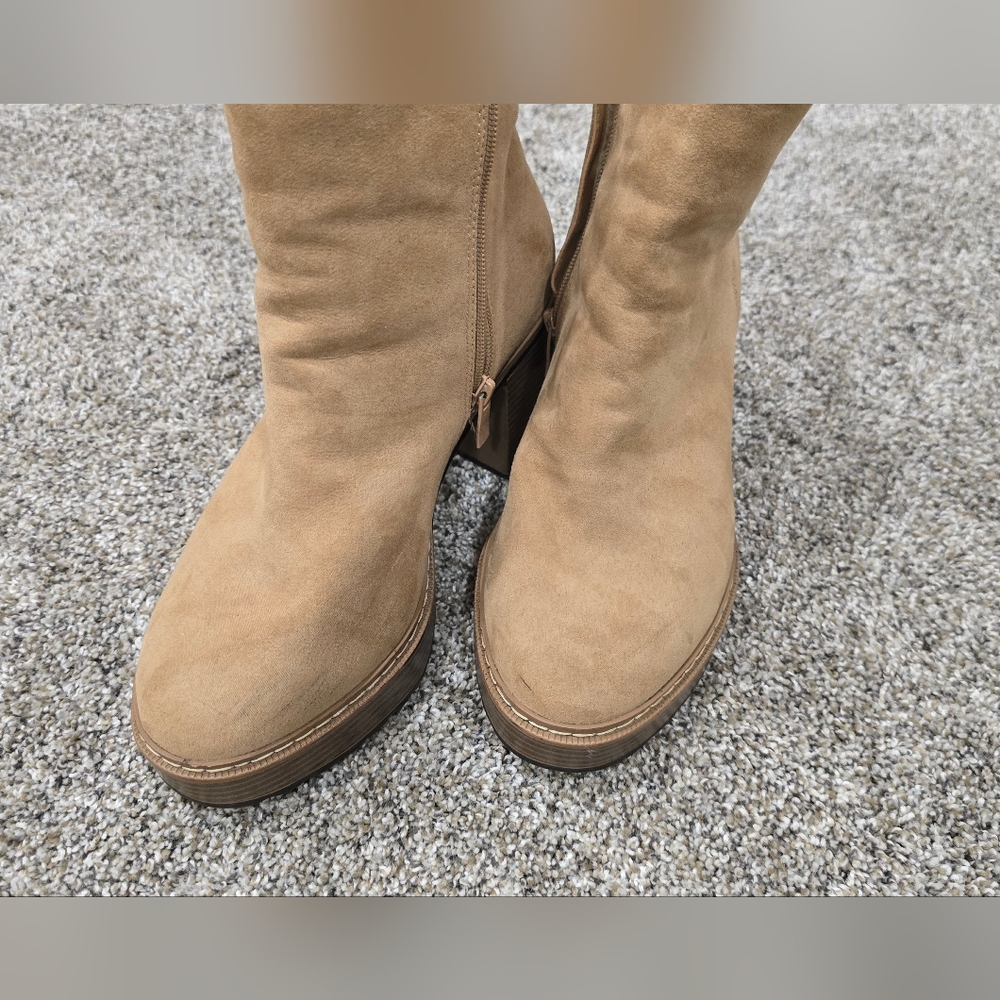 TORRID Chunky Platform Tan Lug Bootie Sz 8.5 WW - Picture 6 of 12